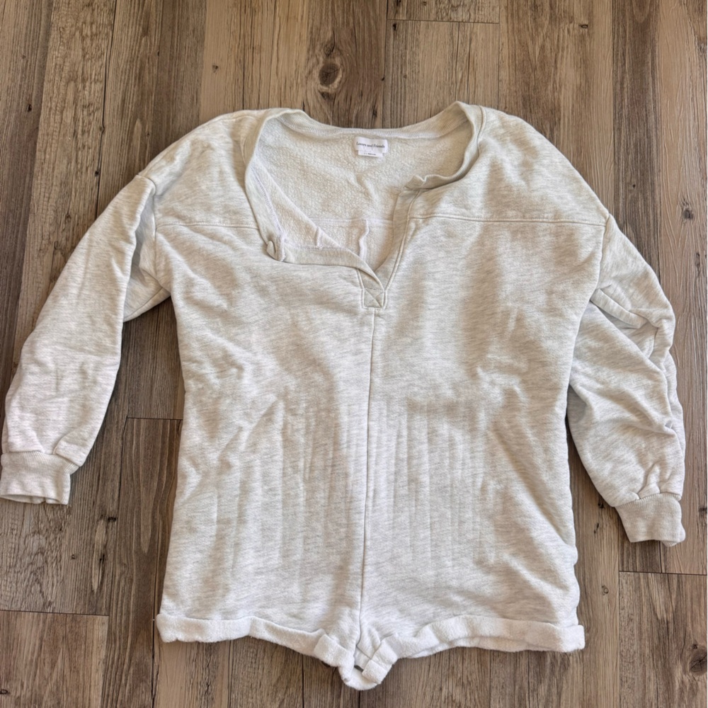 Lovers + Friends Cream Fleece Romper